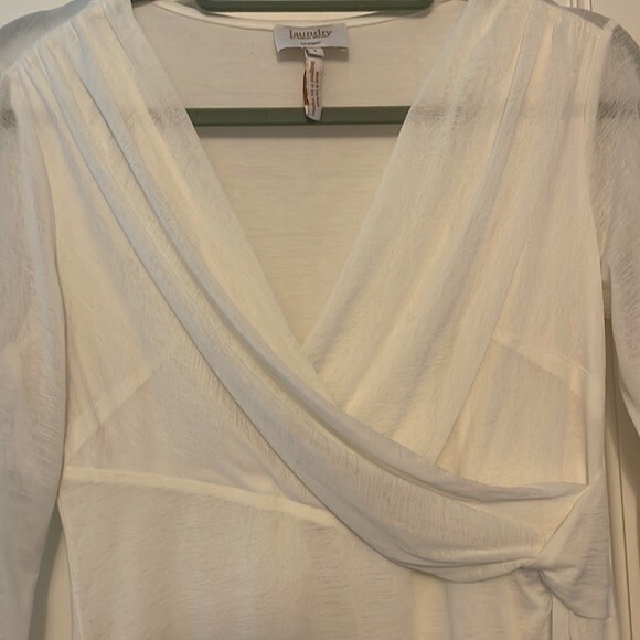 Laundry by Shelli Segal Cream Drape Top - Picture 2 of 8